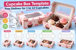 Cupcake Box Templates 1-12 cupcakes