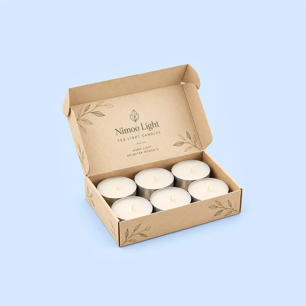 Kraft tealight candle box for 24