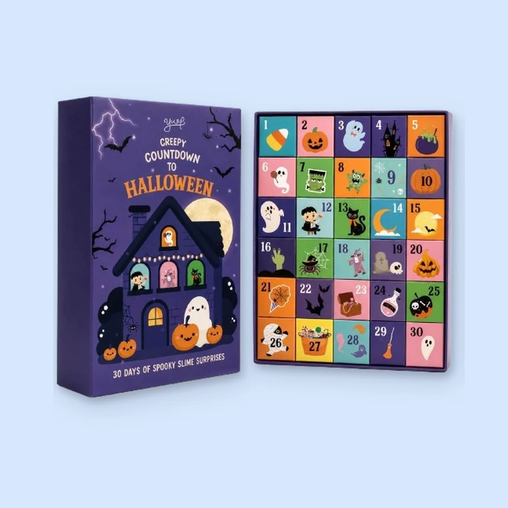 Rigid Halloween gift box with a copper foil logo