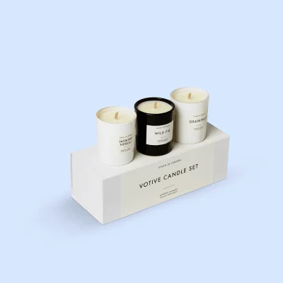 Luxury candle drawer box with a ribbon pull